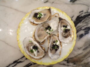 Russian Style Oysters on antique oyster plate